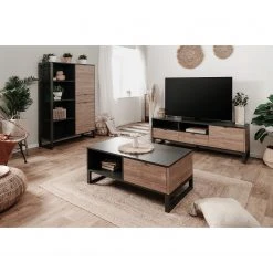 Loftscape TV-Lowboard Mid West - Bambus Dekor / Anthrazit -Wohnzimmermöbel boutique en ligne 1000344596 220407 024 MOOD DETAILS P000000001000344596 mood