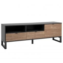 Loftscape TV-Lowboard Mid West - Bambus Dekor / Anthrazit -Wohnzimmermöbel boutique en ligne 1000344596 220407 037 DETAILS P000000001000344596