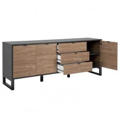 Loftscape Sideboard Mid West II - Bambus Dekor / Anthrazit -Wohnzimmermöbel boutique en ligne 1000344600 220407 031 DETAILS P000000001000344600
