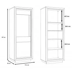Loftscape Standvitrine Wilander - Inkl. Beleuchtung - Hochglanz Weiß / Eiche Nelson Dekor -Wohnzimmermöbel boutique en ligne 1000344666 220414 500 SKETCH DETAILS P000000001000344666 sketch