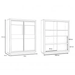 Loftscape Vitrinenschrank Wilander - Inkl. Beleuchtung - Hochglanz Weiß / Eiche Nelson Dekor -Wohnzimmermöbel boutique en ligne 1000344668 220414 500 SKETCH DETAILS P000000001000344668 sketch