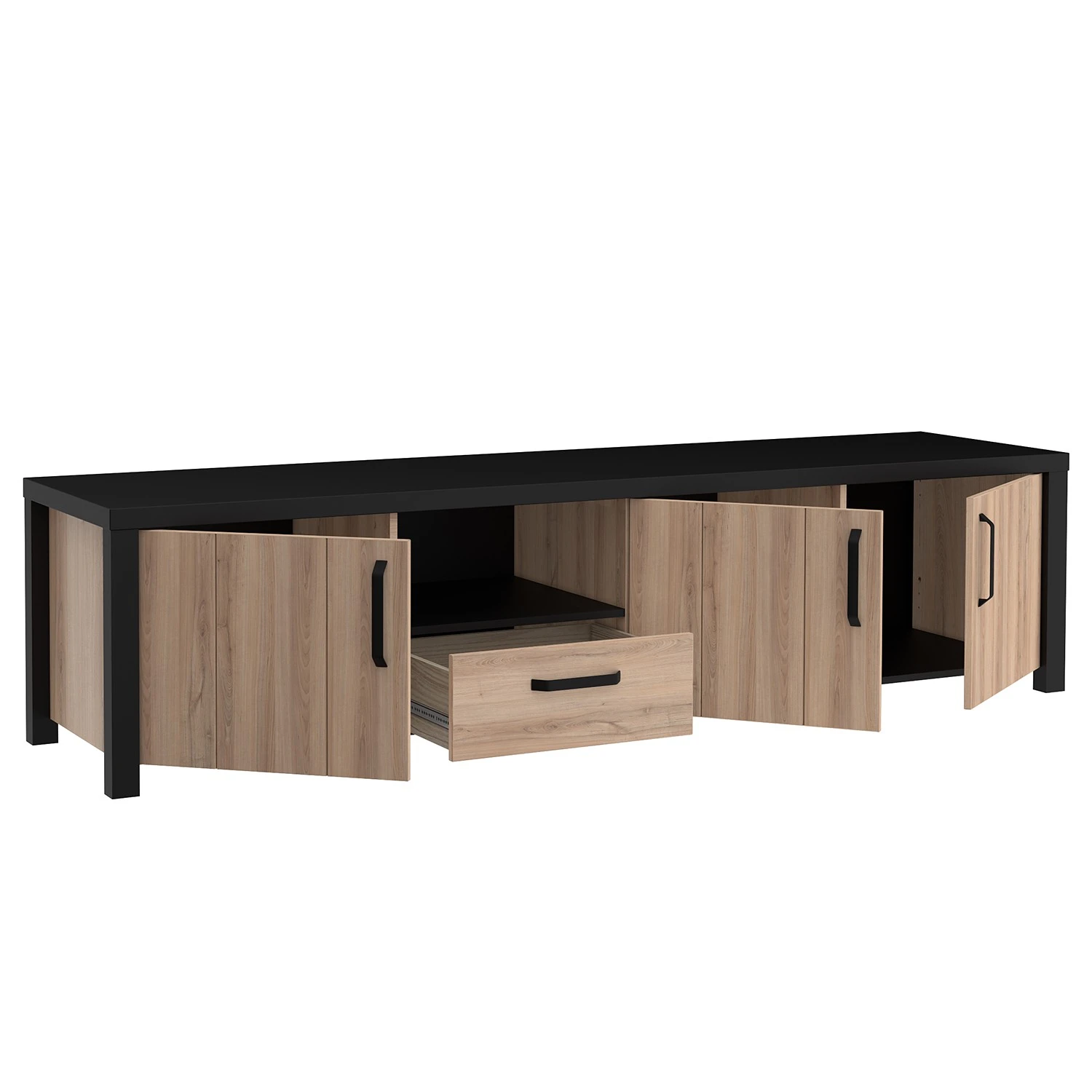 Red Living TV-Lowboard Westlock - Esche Dekor / Schwarz 6 Red Living TV-Lowboard Westlock - Esche Dekor / Schwarz – Bild 6