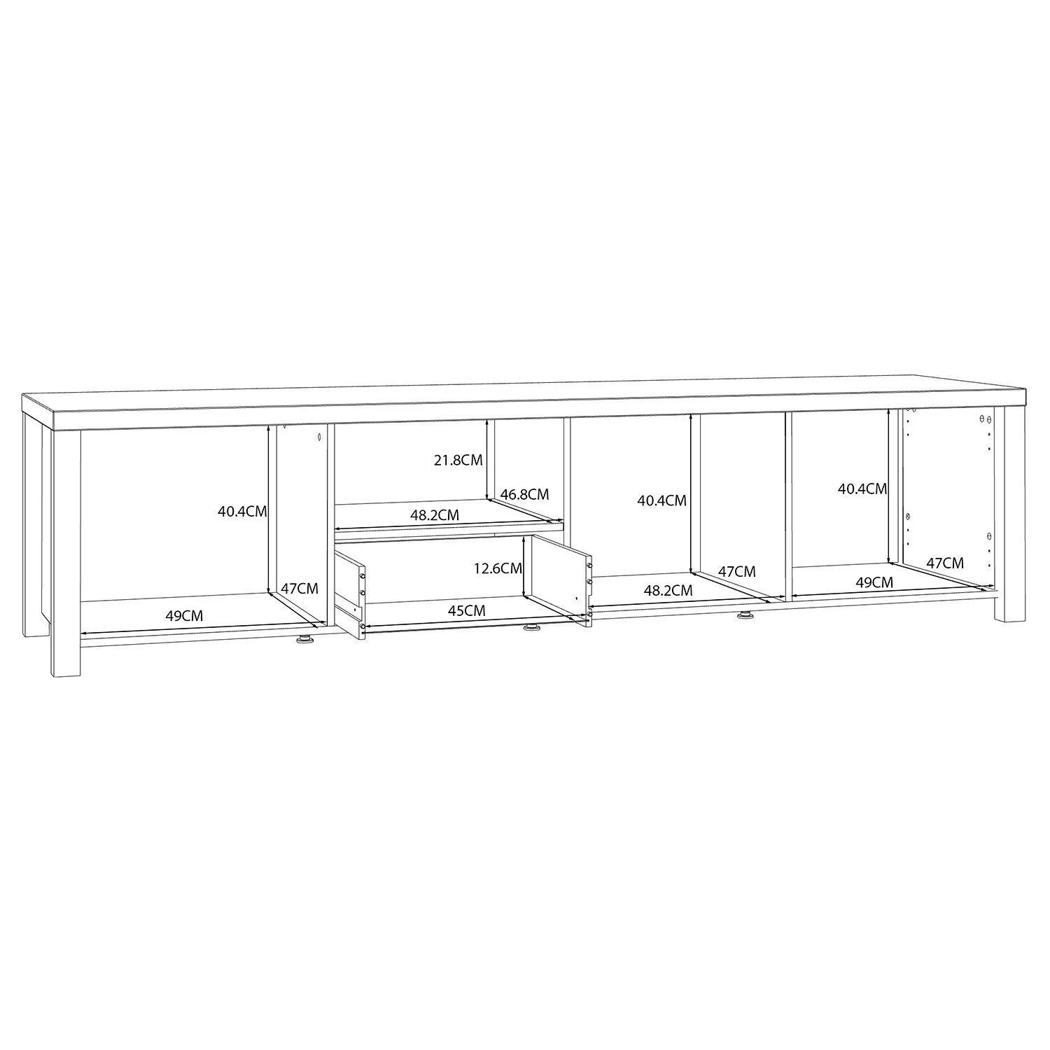 Red Living TV-Lowboard Westlock - Esche Dekor / Schwarz 9 Red Living TV-Lowboard Westlock - Esche Dekor / Schwarz – Bild 9