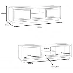 Loftscape TV-Lowboard Wilander - Inkl. Beleuchtung - Hochglanz Weiß / Eiche Nelson Dekor -Wohnzimmermöbel boutique en ligne 1000344671 220414 500 SKETCH DETAILS P000000001000344671 sketch