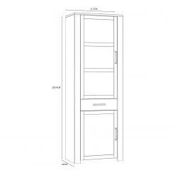 Ridgevalley Standvitrine Vassia - Eiche Navy Dekor / Eiche Riviera Dekor -Wohnzimmermöbel boutique en ligne 1000344675 220414 500 SKETCH DETAILS P000000001000344675 sketch