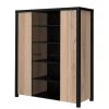 Red Living Highboard Westlock II - Esche Dekor / Schwarz