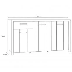 Red Living Sideboard Westlock I - Esche Dekor / Schwarz -Wohnzimmermöbel boutique en ligne 1000344678 220414 500 SKETCH DETAILS P000000001000344678 sketch