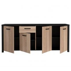 Red Living Sideboard Westlock II - Esche Dekor / Schwarz -Wohnzimmermöbel boutique en ligne 1000344679 220414 035 DETAILS P000000001000344679