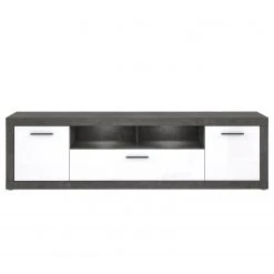 Loftscape TV-Lowboard Vetras II - Hochglanz Weiß / Beton Dekor -Wohnzimmermöbel boutique en ligne 1000344680 220414 030 DETAILS P000000001000344680