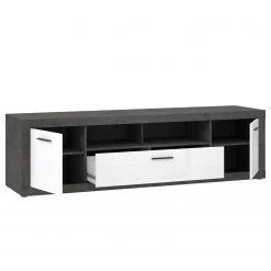 Loftscape TV-Lowboard Vetras II - Hochglanz Weiß / Beton Dekor -Wohnzimmermöbel boutique en ligne 1000344680 220414 045 DETAILS P000000001000344680