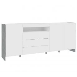 Loftscape Sideboard Urban II - Inkl. Beleuchtung - Weiß / Eiche Grau Dekor