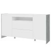 Loftscape Sideboard Urban I - Inkl. Beleuchtung - Weiß / Eiche Grau Dekor