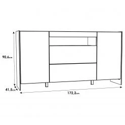 Loftscape Sideboard Urban I - Inkl. Beleuchtung - Weiß / Eiche Grau Dekor -Wohnzimmermöbel boutique en ligne 1000344691 220414 500 SKETCH DETAILS P000000001000344691 sketch