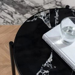 Studio Copenhagen Beistelltisch Abee II - Marmor / Metall - Marmor Schwarz / Schwarz -Wohnzimmermöbel boutique en ligne 1000345471 220823 022 MOOD DETAILS P000000001000345471 mood