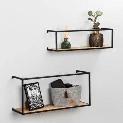 WENKO Wandregal Geo (2-teilig) - Bambus massiv / Metall - Bambus / Schwarz 10 WENKO Wandregal Geo (2-teilig) - Bambus massiv / Metall - Bambus / Schwarz -Wohnzimmermöbel boutique en ligne 1000345605 220412 021 MOOD DETAILS P000000001000345605 mood