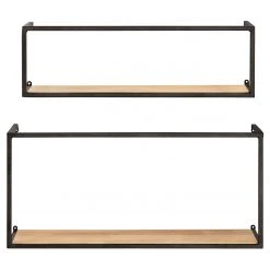 WENKO Wandregal Geo (2-teilig) - Bambus massiv / Metall - Bambus / Schwarz 11 WENKO Wandregal Geo (2-teilig) - Bambus massiv / Metall - Bambus / Schwarz -Wohnzimmermöbel boutique en ligne 1000345605 220412 030 DETAILS P000000001000345605