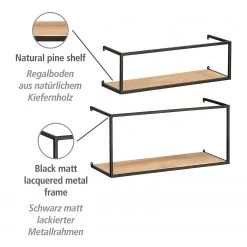 WENKO Wandregal Geo (2-teilig) - Bambus massiv / Metall - Bambus / Schwarz 12 WENKO Wandregal Geo (2-teilig) - Bambus massiv / Metall - Bambus / Schwarz -Wohnzimmermöbel boutique en ligne 1000345605 220412 040 DETAILS P000000001000345605