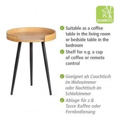 WENKO Beistelltisch Loft - Bambus massiv / Metall - Bambus / Schwarz -Wohnzimmermöbel boutique en ligne 1000345609 220412 050 DETAILS P000000001000345609