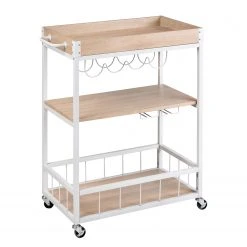 WENKO Servierwagen Rustico - Eiche Sonoma Dekor / Weiß