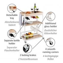 WENKO Servierwagen Rustico - Eiche Sonoma Dekor / Weiß -Wohnzimmermöbel boutique en ligne 1000345611 220412 070 DETAILS P000000001000345611