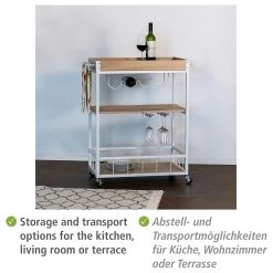 WENKO Servierwagen Rustico - Eiche Sonoma Dekor / Weiß -Wohnzimmermöbel boutique en ligne 1000345611 220412 090 DETAILS P000000001000345611
