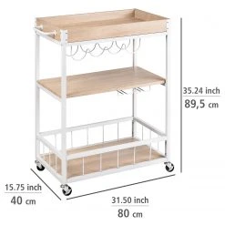 WENKO Servierwagen Rustico - Eiche Sonoma Dekor / Weiß -Wohnzimmermöbel boutique en ligne 1000345611 220412 500 SKETCH DETAILS P000000001000345611 sketch