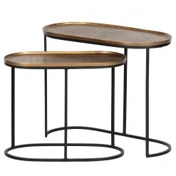 Red Living Beistelltisch Yantai (2er-Set) - Metall - Messing / Schwarz