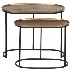 Red Living Beistelltisch Yantai (2er-Set) - Metall - Messing / Schwarz -Wohnzimmermöbel boutique en ligne 1000345804 220428 030 DETAILS P000000001000345804