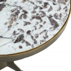 Red Living Beistelltisch Neerpelt - Marmor / Metall - Marmor Weiß / Messing -Wohnzimmermöbel boutique en ligne 1000345816 220428 040 DETAILS P000000001000345816