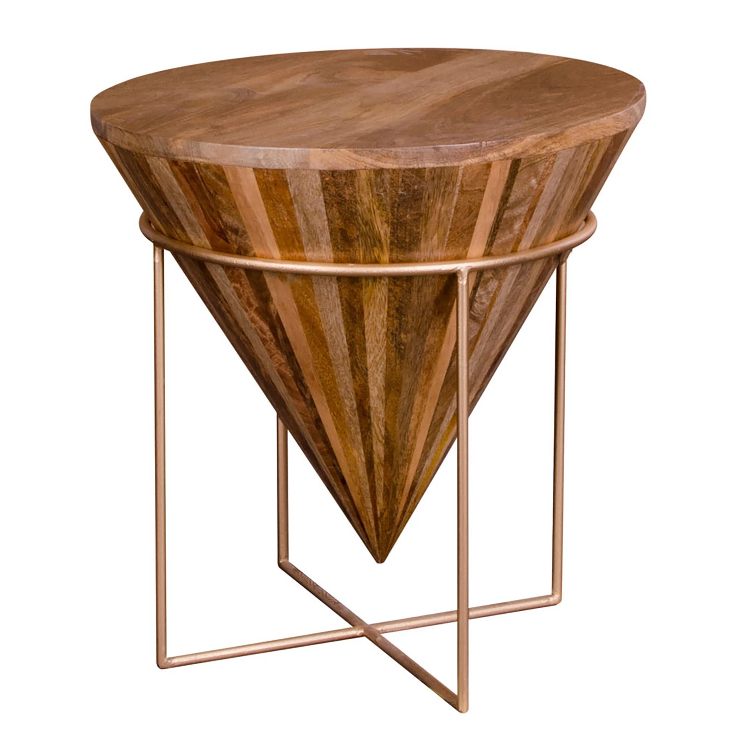 Naturoo Beistelltisch Rickman - Mango massiv / Metall - Mango / Gold 1 Naturoo Beistelltisch Rickman - Mango massiv / Metall - Mango / Gold