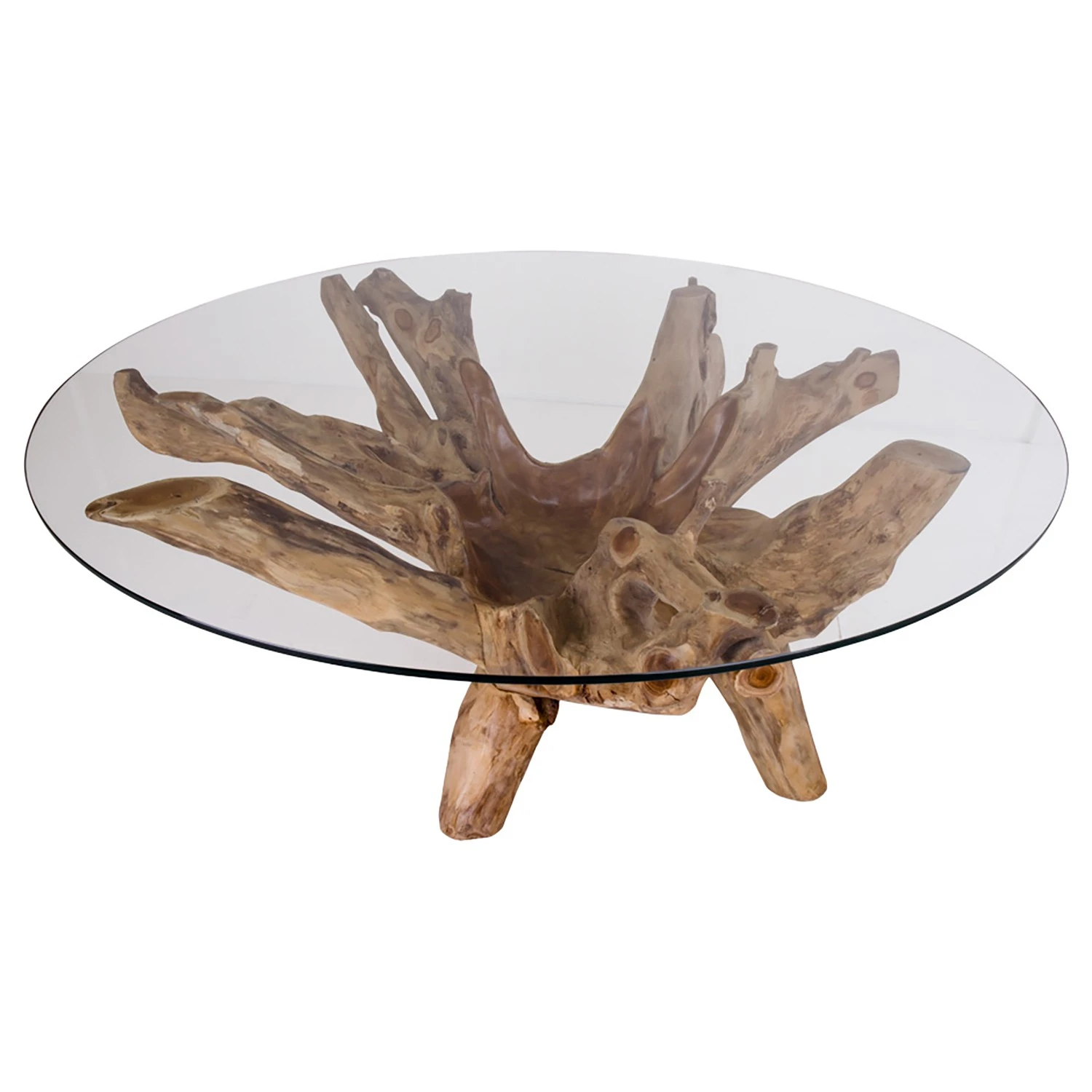 Naturoo Couchtisch Slobo - Glas / Teak massiv - Teak 4 Naturoo Couchtisch Slobo - Glas / Teak massiv - Teak – Bild 4
