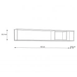 Loftscape Wandregal Pesaro - Eiche Artisan Dekor / Schwarz -Wohnzimmermöbel boutique en ligne 1000348097 220603 500 SKETCH DETAILS P000000001000348097 sketch