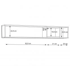 Loftscape Wandregal Pesaro - Eiche Artisan Dekor / Schwarz -Wohnzimmermöbel boutique en ligne 1000348097 220603 501 SKETCH DETAILS P000000001000348097 sketch