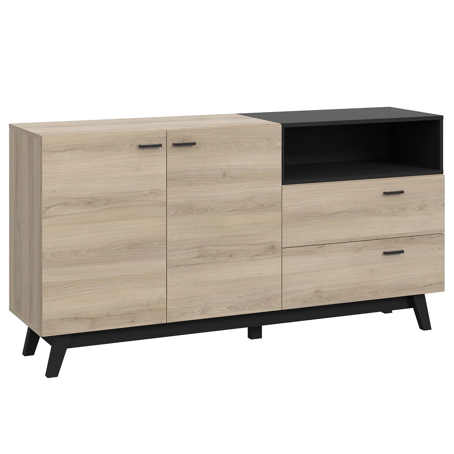 Loftscape Sideboard Pesaro I - Eiche Artisan Dekor / Schwarz 1 Loftscape Sideboard Pesaro I - Eiche Artisan Dekor / Schwarz