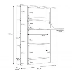 Fredriks Sekretär Warner - Weiß -Wohnzimmermöbel boutique en ligne 1000348135 220505 501 SKETCH DETAILS P000000001000348135 sketch