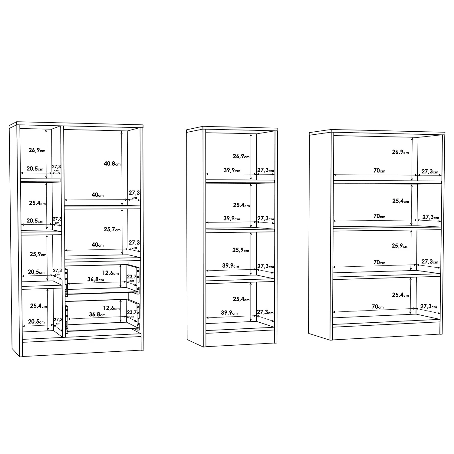 Fredriks Regalwand Wardell (3-teilig) - Eiche Sonoma Dekor 9 Fredriks Regalwand Wardell (3-teilig) - Eiche Sonoma Dekor – Bild 9