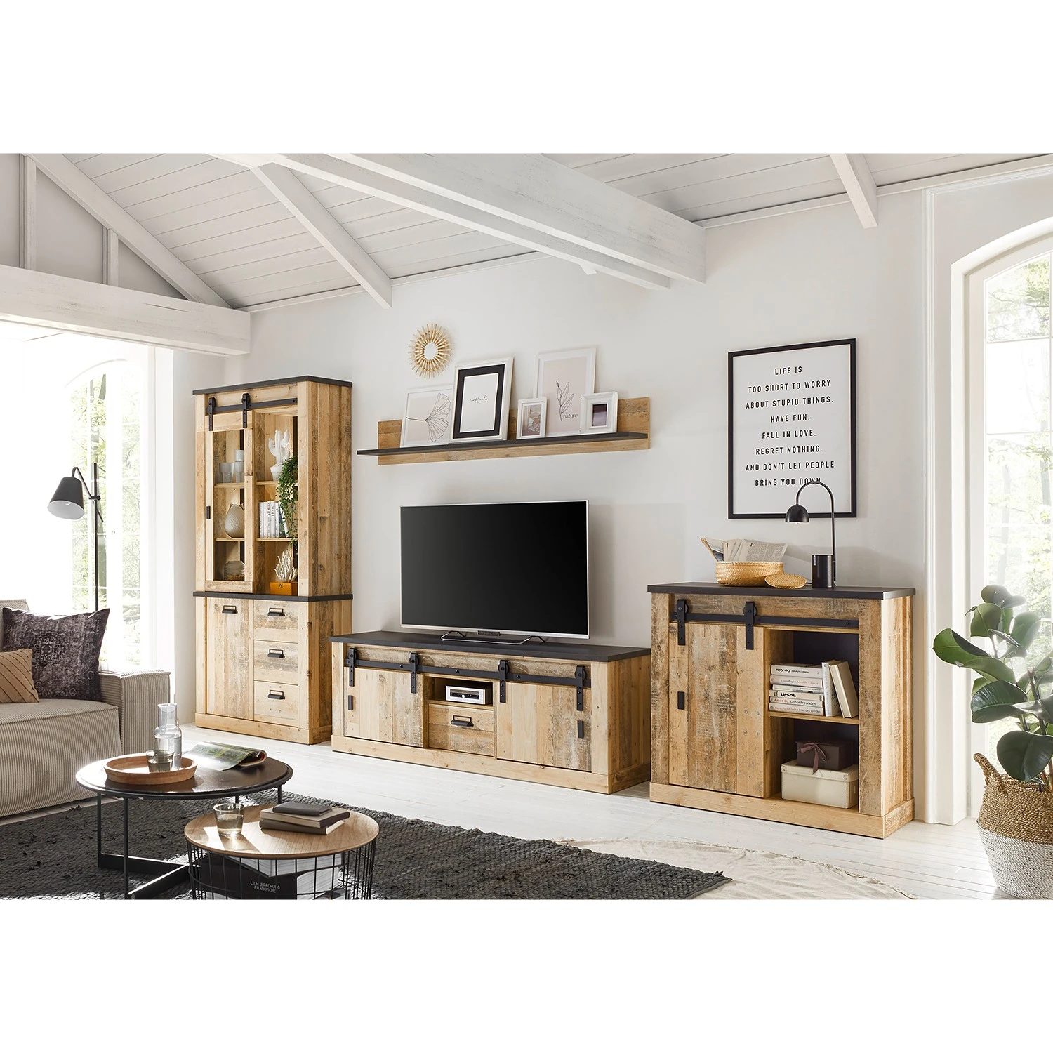 Ridgevalley Wohnwand Shutter III (4-teilig) - Eiche Dekor 2 Ridgevalley Wohnwand Shutter III (4-teilig) - Eiche Dekor – Bild 2