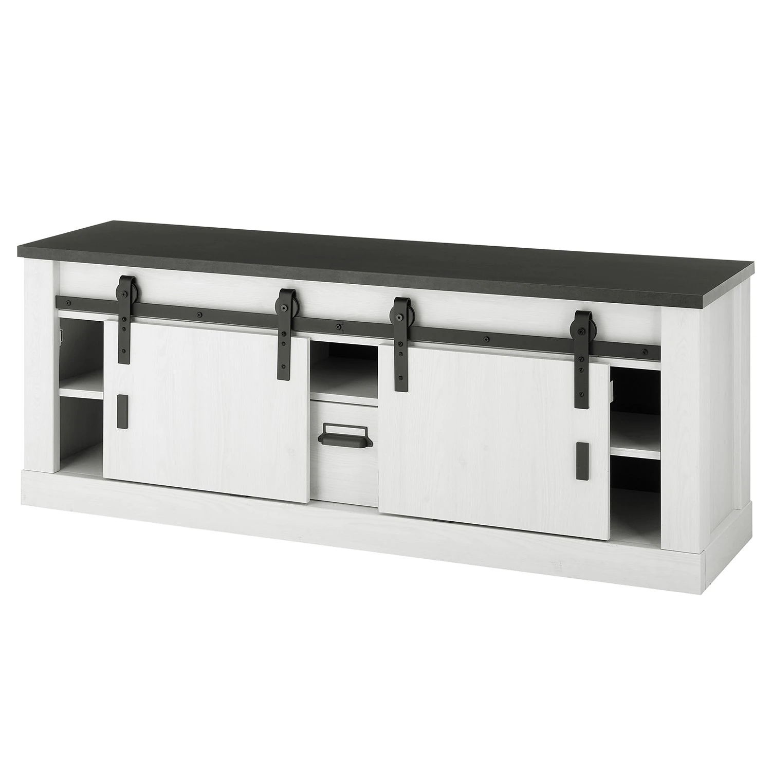 Ridgevalley Wohnwand Shutter I (3-teilig) - Pinie Weiß Dekor 7 Ridgevalley Wohnwand Shutter I (3-teilig) - Pinie Weiß Dekor – Bild 7