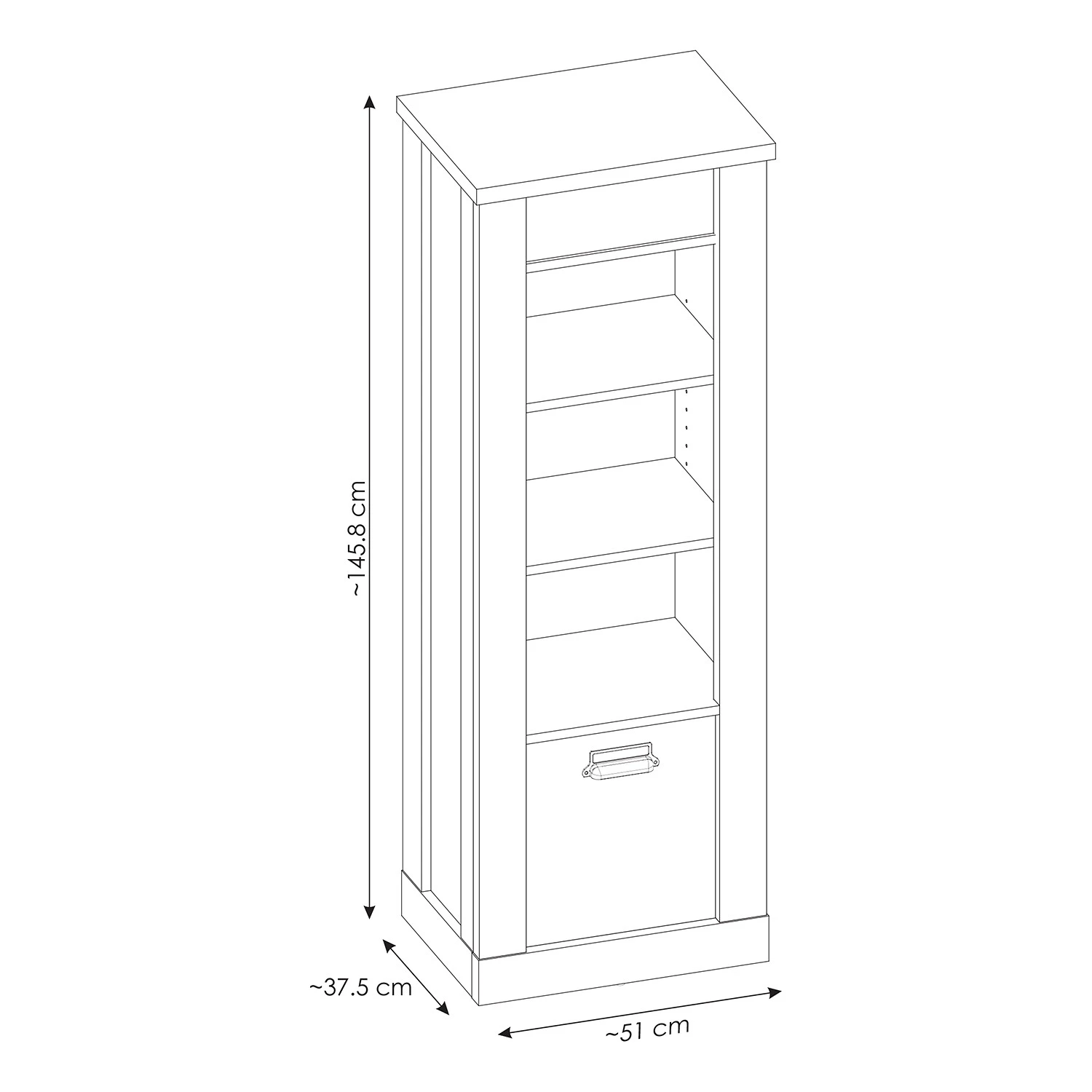 Ridgevalley Wohnwand Shutter I (3-teilig) - Pinie Weiß Dekor 14 Ridgevalley Wohnwand Shutter I (3-teilig) - Pinie Weiß Dekor – Bild 14