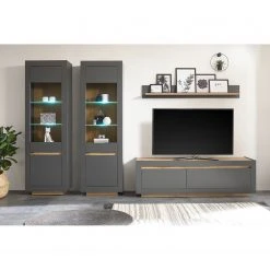 Loftscape Standvitrine Accra - Anthrazit / Eiche Dekor -Wohnzimmermöbel boutique en ligne 1000348816 220506 022 MOOD DETAILS P000000001000348816 mood