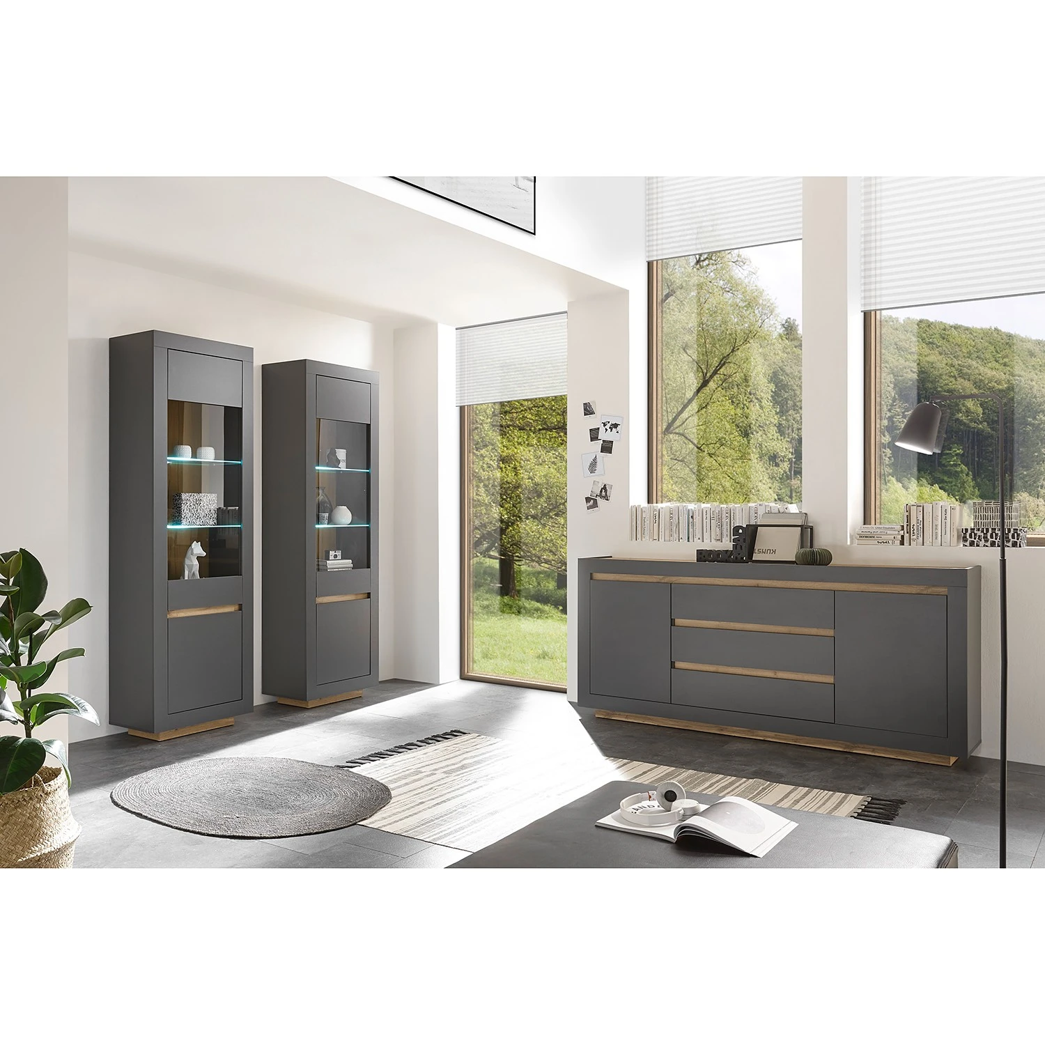 Loftscape Sideboard Accra - Anthrazit / Eiche Dekor 4 Loftscape Sideboard Accra - Anthrazit / Eiche Dekor – Bild 4