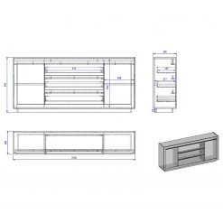Loftscape Sideboard Accra - Anthrazit / Eiche Dekor 15 Loftscape Sideboard Accra - Anthrazit / Eiche Dekor -Wohnzimmermöbel boutique en ligne 1000348819 220506 500 SKETCH DETAILS P000000001000348819 sketch