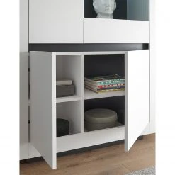 Loftscape Vitrinenschrank Accra - Weiß / Anthrazit 16 Loftscape Vitrinenschrank Accra - Weiß / Anthrazit -Wohnzimmermöbel boutique en ligne 1000348825 220506 032 DETAILS P000000001000348825