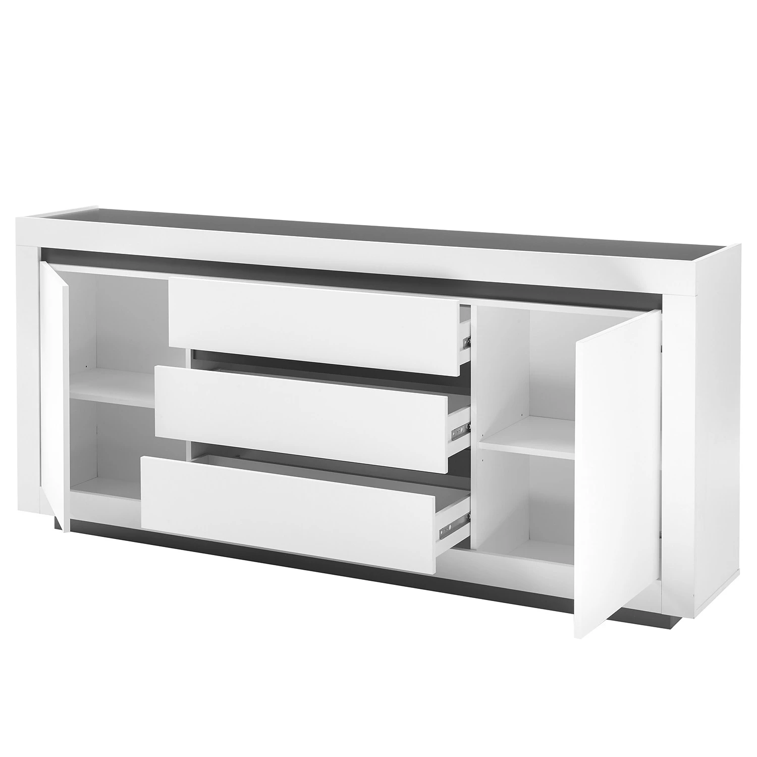 Loftscape Sideboard Accra - Weiß / Anthrazit 6 Loftscape Sideboard Accra - Weiß / Anthrazit – Bild 6