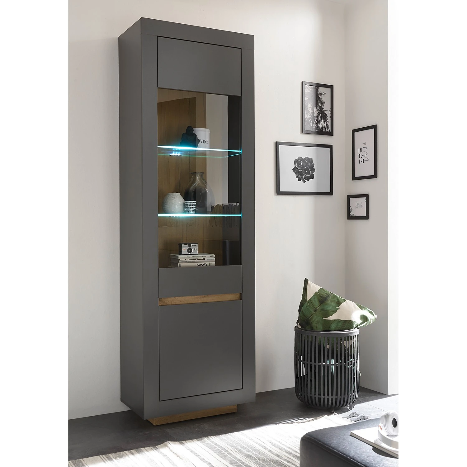 Loftscape Wohnwand Accra I (4-teilig) - Anthrazit / Eiche Dekor 5 Loftscape Wohnwand Accra I (4-teilig) - Anthrazit / Eiche Dekor – Bild 5