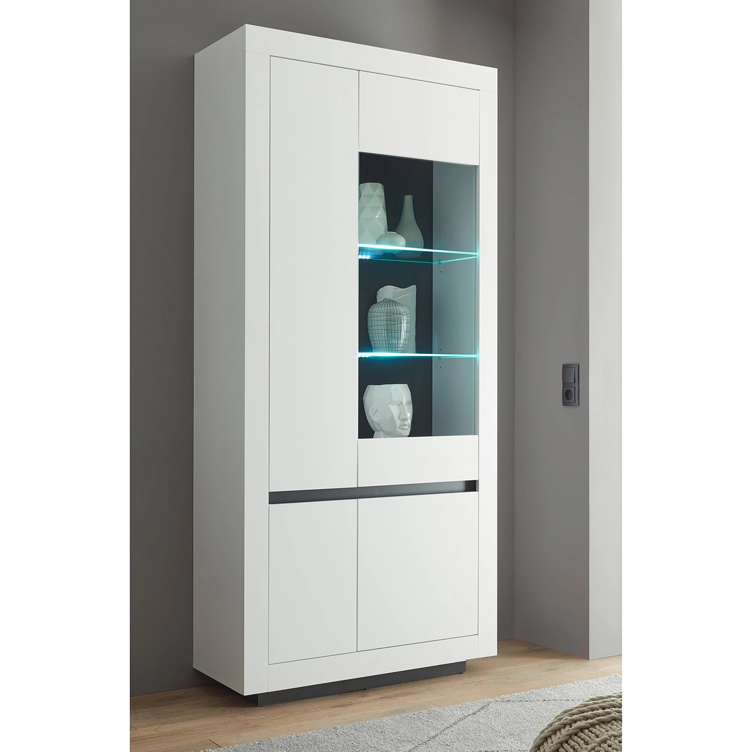 Loftscape Wohnwand Accra II (4-teilig) - Weiß / Anthrazit 6 Loftscape Wohnwand Accra II (4-teilig) - Weiß / Anthrazit – Bild 6