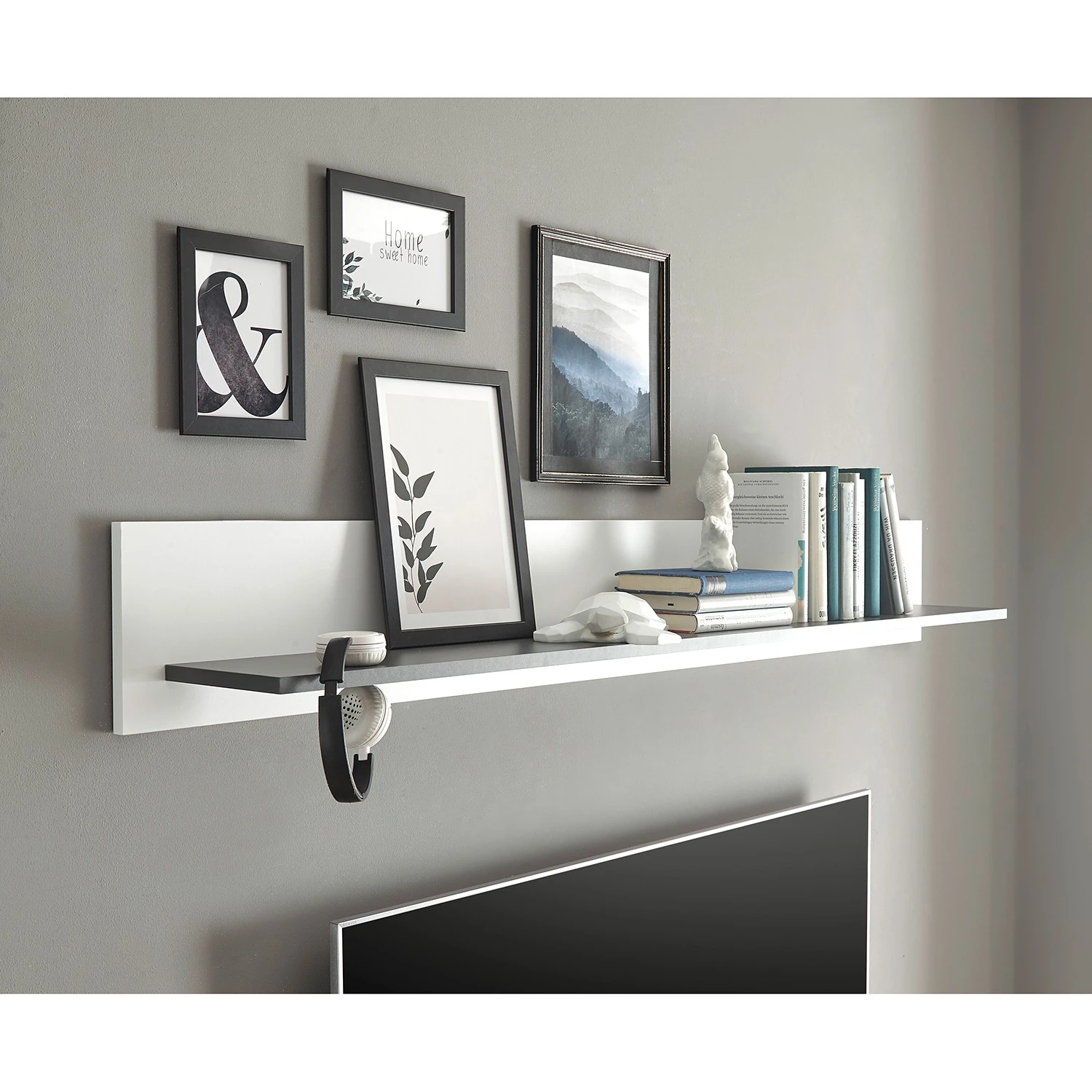 Loftscape Wohnwand Accra II (4-teilig) - Weiß / Anthrazit 7 Loftscape Wohnwand Accra II (4-teilig) - Weiß / Anthrazit – Bild 7