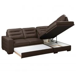 Loftscape Ecksofa Pitalito - Echtleder Maer: Dunkelbraun - Ottomane davorstehend rechts -Wohnzimmermöbel boutique en ligne 1000349696 220517 040 DETAILS P000000001000349696