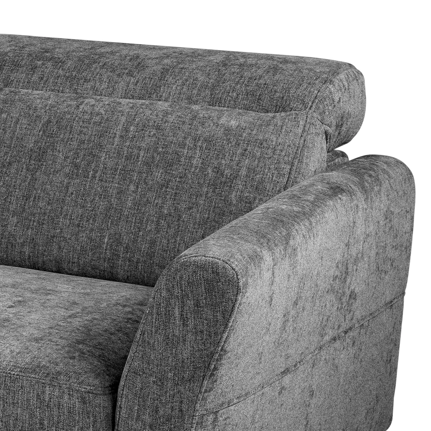 Norrwood Ecksofa Omchak - Webstoff Cieli: Dunkelgrau - Longchair davorstehend links - Kopfstütze verstellbar 4 Norrwood Ecksofa Omchak - Webstoff Cieli: Dunkelgrau - Longchair davorstehend links - Kopfstütze verstellbar – Bild 4
