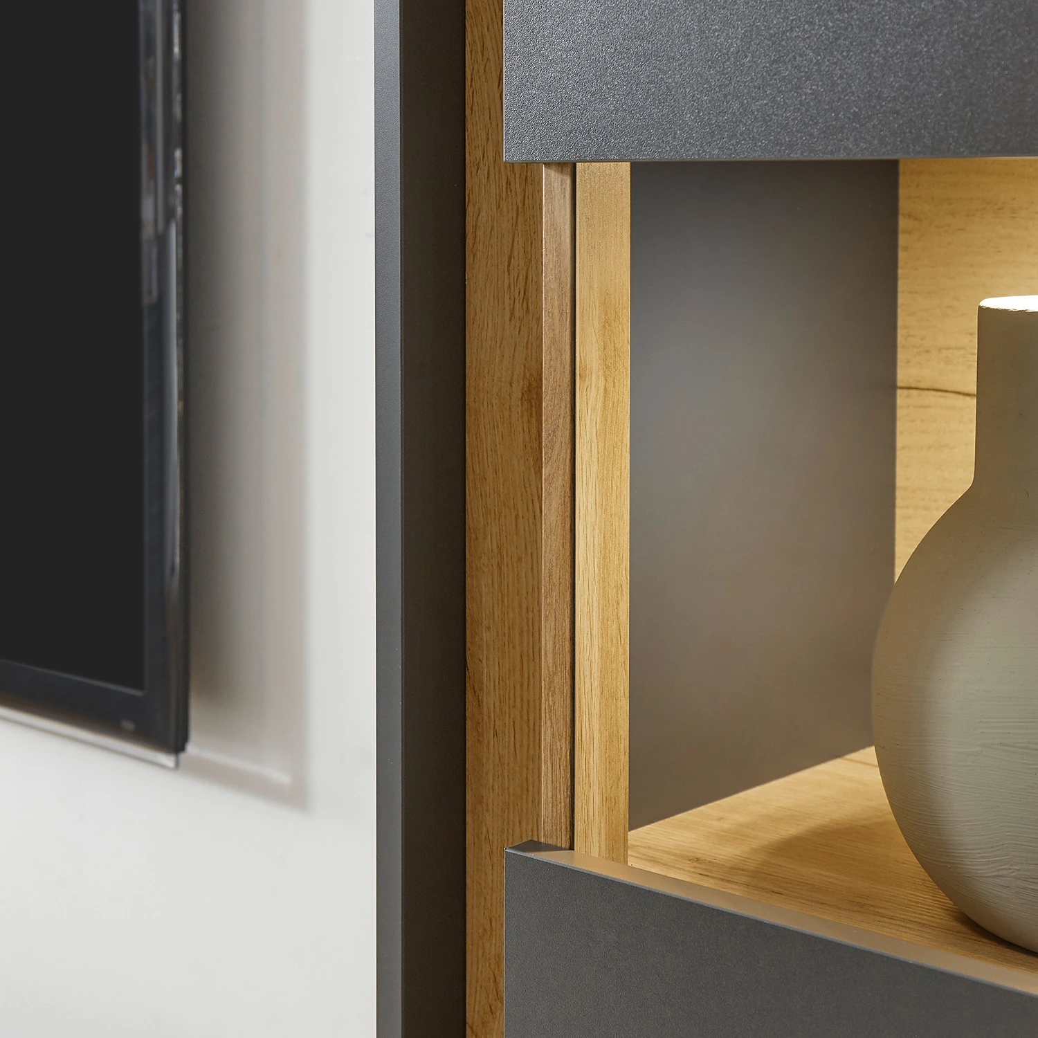 Norrwood Wohnwand Olon III (3-teilig) - Anthrazit 10 Norrwood Wohnwand Olon III (3-teilig) - Anthrazit – Bild 10